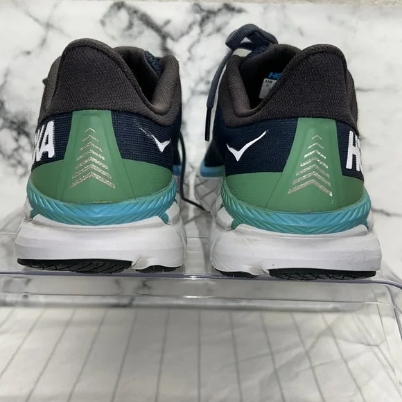 HOKA ONE ONE Clifton 7 Men's Lightweight Lace-Up Sneakers Blue Mesh US Size 8 - Picture 6 of 10